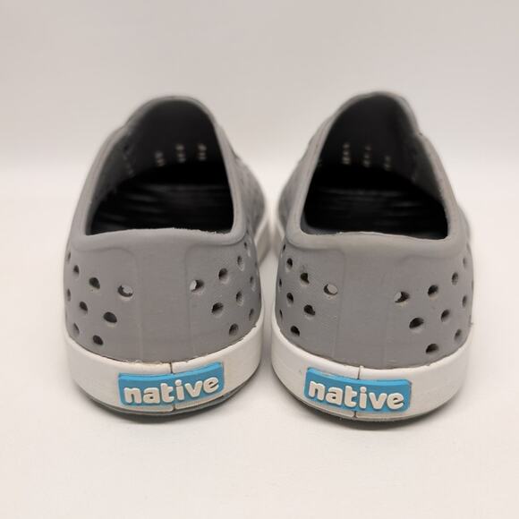 Native Boys Kids Jefferson Slip On Clog Size C7 Gray Perf Rubber Water Shoe - Picture 2 of 5